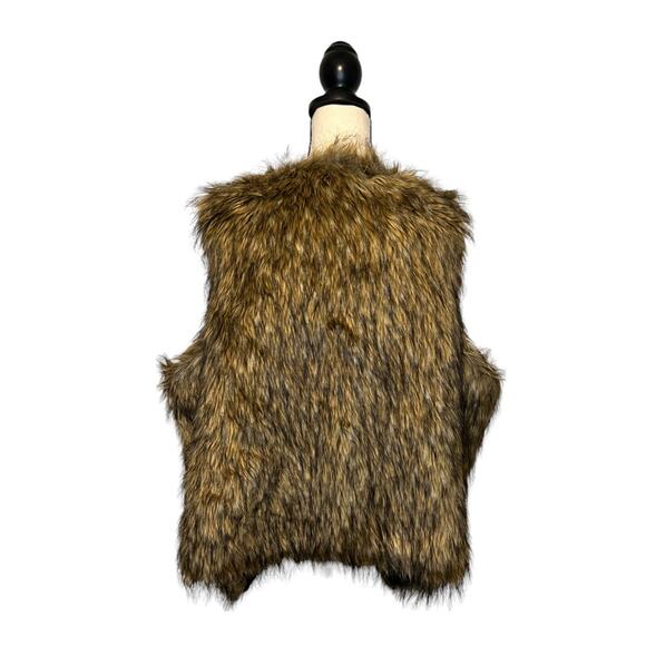 NWT Chelsea & Theodore Faux Fur Vest Womens Size 3X Brown Combo Lined Layering - Picture 5 of 7